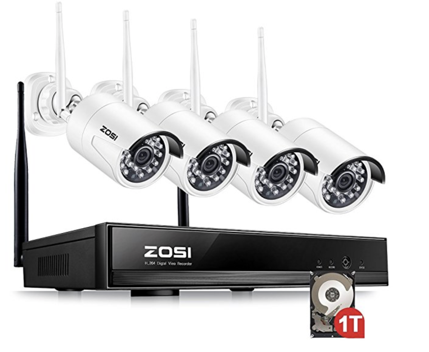 ZOSI 4CH Wireless Security Camera System
